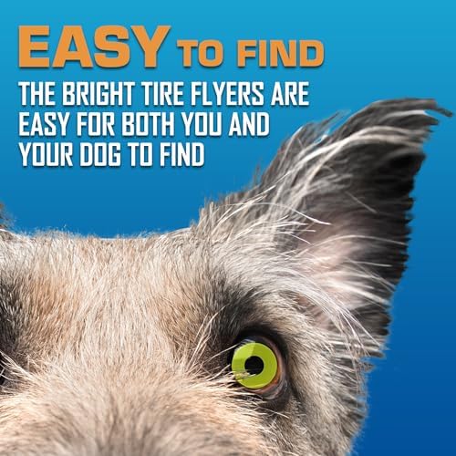Nerf Dog Tire Flyer Dog Toy Gift Set, 10 Inch Flying Disc Dog Fetch Toys, Rubber Dog Toy for Medium Dogs and Large Dogs, Red, Translucent Green and Translucent Blue, 3 Count - Image 5