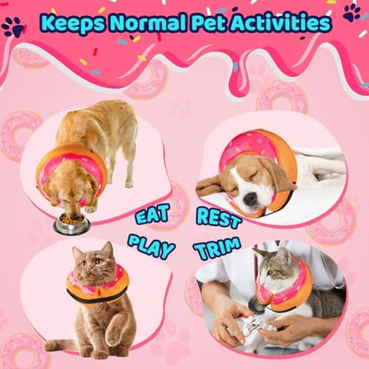 Grand Line Donut Inflatable Collar for Dogs and Cats, Soft Recovery Dog Cone After Surgery, Protective Pet Neck Cone for Small, Medium, Large Dogs, Not Block Vision (Pink, M) - Image 3