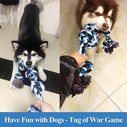 LECHONG Dog Toys for Aggressive Chewers Tough Rope Chew Toys for Large and Medium Dog 3 Feet 5 Knots Indestructible Cotton Rope for Large Breed Dog Tug of War Dog Toy Teeth Cleaning - Image 6