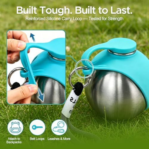 Stainless Steel Dog Water Bottle with Bowl, Portable Leak-Proof for Travel - Image 6