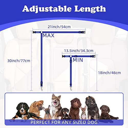 BWOGUE 2 Pack Dog Seat Belt for Car, Nylon Headrest Restraint, Dark Blue - Image 4