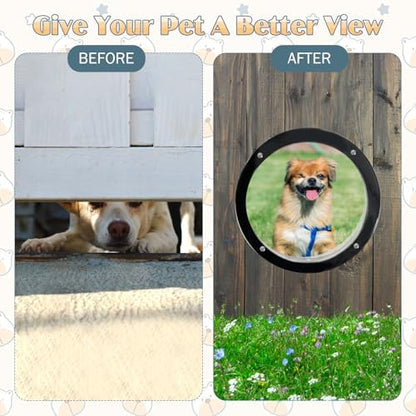 Hamiledyi 2 Pack Dog Fence Window, 12.4" Acrylic Dome Window Clear Bubble Peek Window, Dog Playground Window Pet Bubble Window, Doggie Fence Window Relieves Stress, Reduced Barking for Dog Cat - Image 5