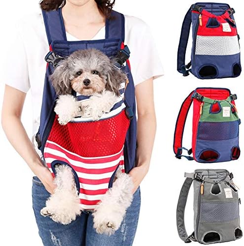 Dog Backpack Carrier Small Dog Backpack, Pet Dog Front Backpack Legs Out Chest Carrier for Small Dogs, Cat Backpack Carrier Dogs Travel Back Pack Hands-Free Hiking Bike Motorcycle (Size:11–19 lbs) by Coppthinktu