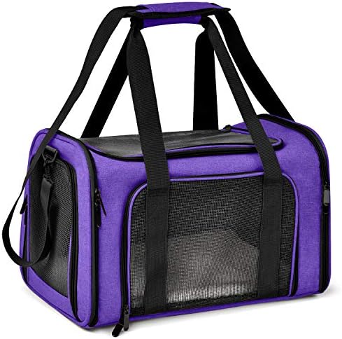Henkelion Pet Carrier for Small Medium Cats Dogs Puppies up to 15 Lbs, Airline Approved Small Dog Carrier Soft Sided, Collapsible Travel Puppy Carrier - Purple by Henkelion