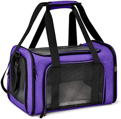 Henkelion Pet Carrier for Small Medium Cats Dogs Puppies up to 15 Lbs, Airline Approved Small Dog Carrier Soft Sided, Collapsible Travel Puppy Carrier - Purple by Henkelion