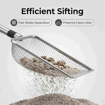 Chicken Poop Scooper 2 Pack, Stainless Steel Coop Scoop, 3.8mm & 5mm Mesh - Image 4