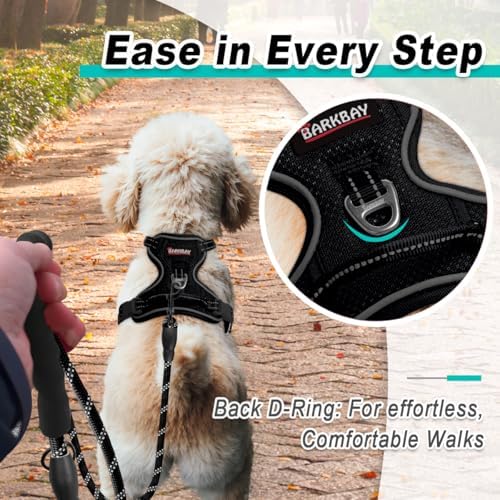 BARKBAY Dog Harness for Small Sized Dog No Pull Mesh 2 Clips Dog Vest - Image 3