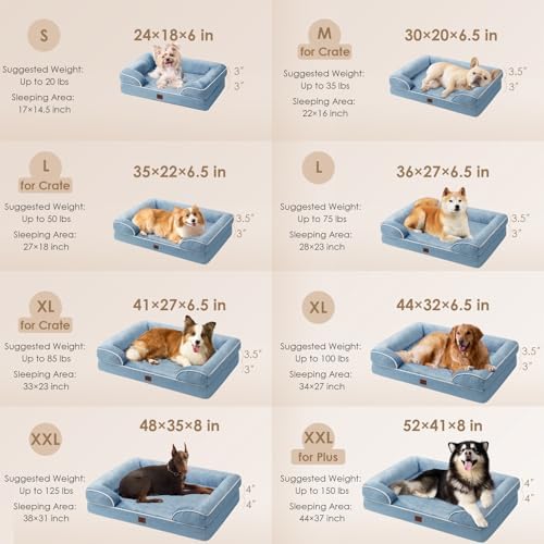 EHEYCIGA Orthopedic Dog Beds Large Sized Dog, Waterproof Washable Pet Bed - Image 2