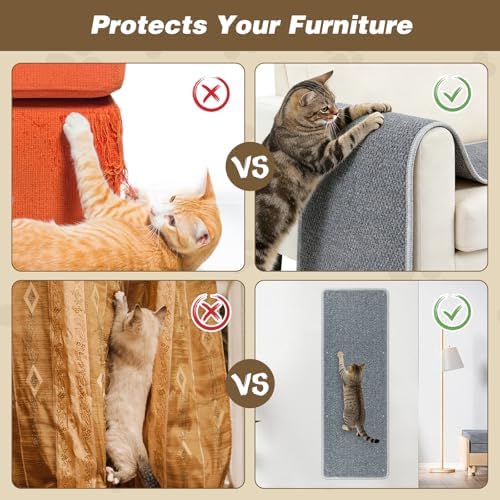 FHTONGE 39.4x15.8" Thickened Cat Wall Climbing Carpet with 16 Fixed Nails - Image 3