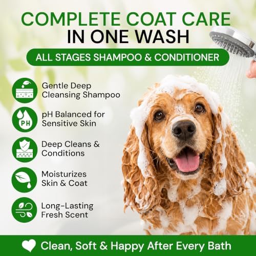 All Stages Dog Grooming Natural Dog Shampoo and Conditioner with Aloe Vera, pH balanced Shampoo for Dogs, Tear-Free, Moisturizing Dog Shampoo for Sensitive Skin - 26.4 Oz - Image 3