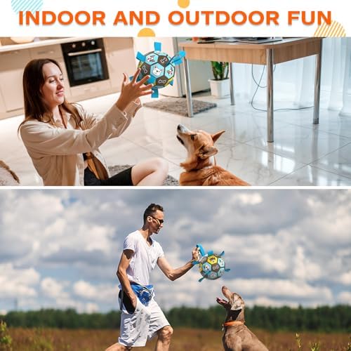 Dog Toy Soccer Ball with Straps, Herding Ball for Dogs, Outdoor Interactive Dog Toy, Dog Fetch Toy, Ideal for Medium & Large Dogs, Great Puppy Birthday (6 Inch) - Image 5