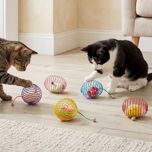 Jecery 5 Pcs Cat Toys Spring,Fruit Mouse,Multicolor - Image 6