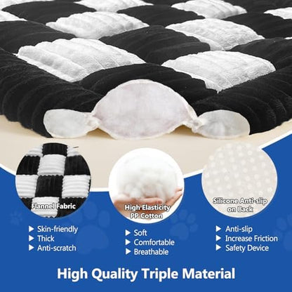 Thickened Dog Bed for Car Back Seat, Upgraded Bottom Non-Slip, Fits Hard Bottom car seat Cover for Dogs, Premium Mixed Color, Dog Car Seat Cover (Black-White) - Image 2