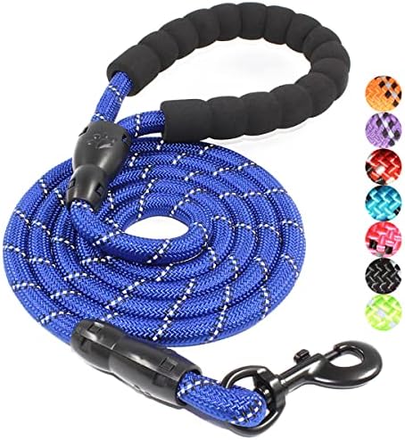 BAAPET 2/4/5/6 FT Dog Leash with Comfortable Padded Handle and Highly Reflective Threads for Small Medium and Large Dogs (5FT-1/2'', Navy Blue) by BAAPET
