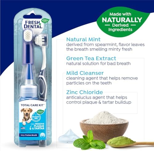 Naturel Promise Fresh Dental Toothbrush and Toothpaste Kit for Dogs, Teeth Cleaning Kit for Plaque & Tartar Removal, Contains Finger Toothbrush, Breath Freshener, Dog Dental Care - Image 4
