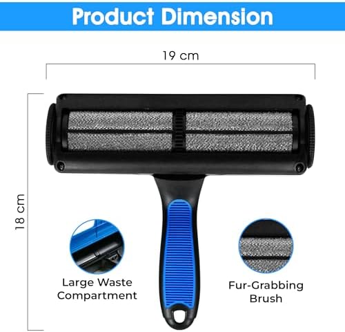 Pet-Pristine Pet Hair Remover Roller and Mini Detailer Combo Pack - Effortless Cats and Dogs Reusable Hair Removal for Couches, Beds, Carpets, Furniture - Image 2