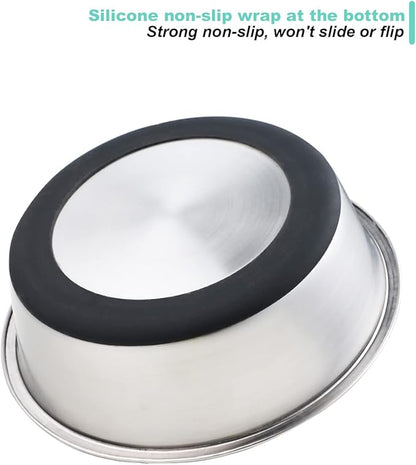 Stainless Steel Dog Bowls for Medium Dogs, Food Water Bowls,Heavy Non-Slip Pet Feeder Set of 2