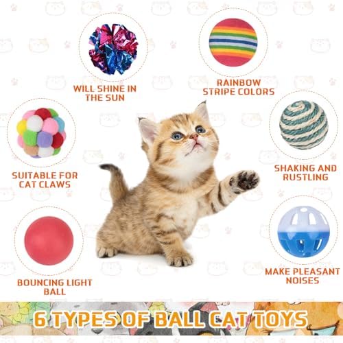 Shappy 150 Pcs Cat Toys Bulk Pack for Indoor Cats, Mice Balls,Classic - Image 3