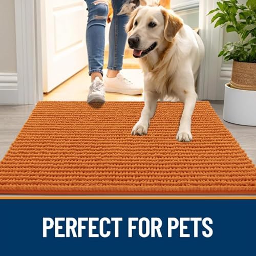 OLANLY Dog Door Mat for Muddy Paws 36x24, Extra Absorbent Chenille Mud Mat - Image 6