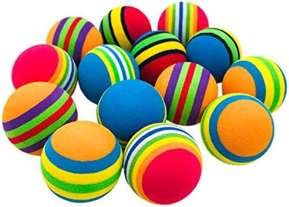 PET SHOW 50pcs 1.4" Interactive Cat Toy Balls for Indoor Cats Colorful Rainbow Soft Foam Kitten Toys Ball for Small Dogs Puppies Quiet Playing Stuff 5 Colors - Image 2