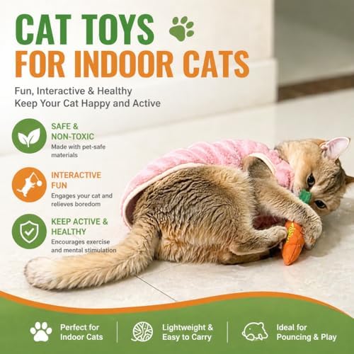 Cat Toys, Interactive Cat Toy for Indoor Cats, Soft and Durable Crinkle Sound Catnip Toys, Catnip Filled Mouse Cat Teething Chew Toy (Pack of 6) - Image 4