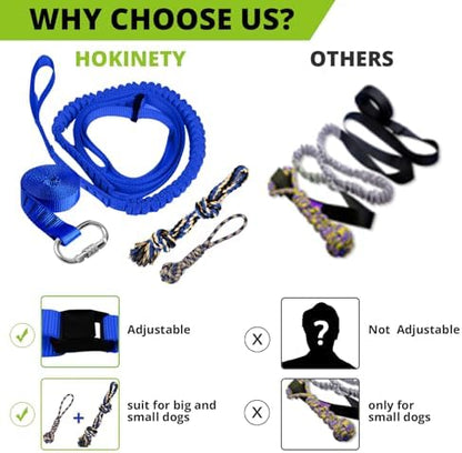 Dog Hanging Bungee Tug Toy: Interactive Tether Tug-of-War for Pitbull Small to Large Dogs to Exercise and Training Equipment - Outdoor Tree Tugger Dog Rope Toy with 2 Chew Rope Toys - Blue - Image 3