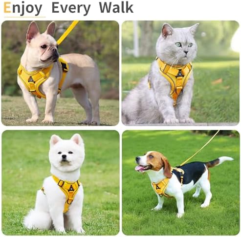 Dog Harness Medium Sized Dog Pet Vest with Leash Set Yellow L - Image 6