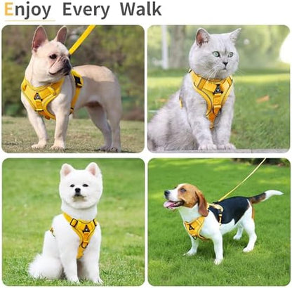 Dog Harness Medium Sized Dog Pet Vest with Leash Set Yellow L - Image 6