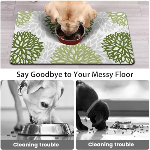Dog Food Mat for Floors, Absorbent Pet Cat Food Bowl Mat, 16x24 in - Image 2