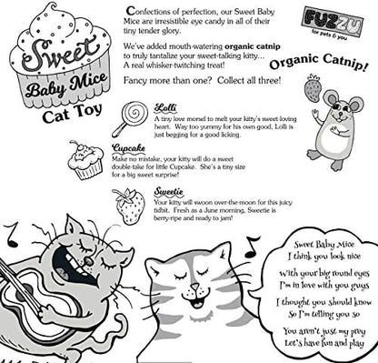FUZZU Sweet Baby Mice Cat Toy | Cat Toy Catnip | Interactive Cat Toy | Stimulating Cat Toy | Organic Catnip | Pink - Image 5