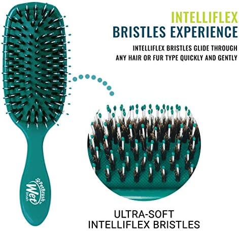 Wet Brush Pet Hair Brush, Smooth, Shiny Fur, Dog and Cat Hairbrush, De-Shedding Comb & Dematting Tool for Grooming Long or Short-Haired Dogs, Tangle-Free for Less Pulling & Tugging, Teal - Image 3