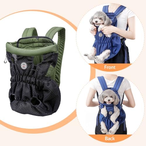 Dog Backpack Carrier Small Dog Backpack, Pet Dog Front Backpack Legs Out Dog Chest Carrier for Small Dogs, Cat Backpack Carrier Dogs Travel Back Pack Hands-Free Hiking Bike Motorcycle (Size:11–19 lbs) - Image 5