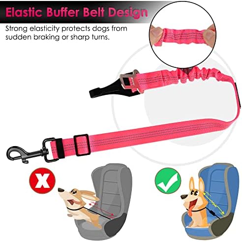 SlowTon Dog Car Seat Belt, 3 in 1 Latch Bar Attachment Dog Safety Seatbelt - Image 4