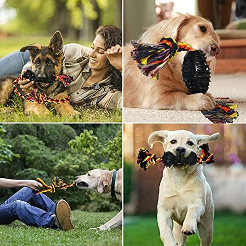 Yipetor Durable Dog Chew Toys 6 Pack, Cotton Rope Rubber Dog Toys - Image 4