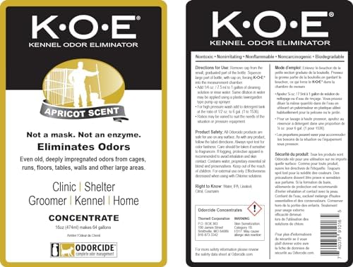 Odorcide K.O.E. Apricot Odor Eliminator 16 oz for Strong Odor for Cages, Runs & More – Home & Kennel w/Safe, Non-Enzymatic Formula - Image 6