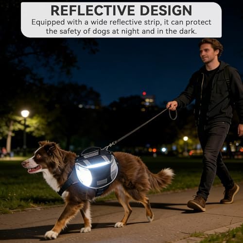 Dog Hiking Backpack, Dog Backpack Harness Dog Saddle Bag Hiking Dog Backpack with Side Pockets for Small Medium Large Dogs(M-Black) - Image 2
