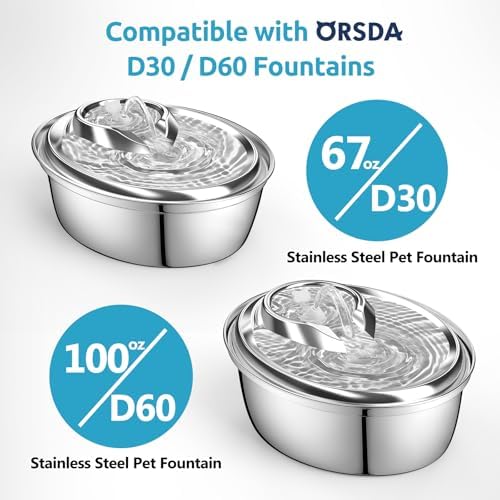 ORSDA Pet Water Fountain Replacement Pump Filters - Compatible with All ORSDA/ZeePet Stainless Steel Dog and Cat Water Fountains (6Pcs Black Pump Filters) - Image 4