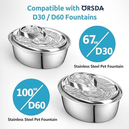 ORSDA Pet Water Fountain Replacement Pump Filters - Compatible with All ORSDA/ZeePet Stainless Steel Dog and Cat Water Fountains (6Pcs Black Pump Filters) - Image 4