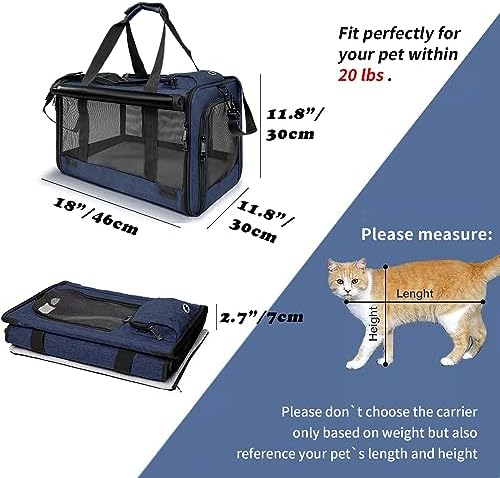 GAPZER Medium Cat Carrier Large Cat 15 lbs+ Soft Pet Car Cage Small Puppy - Image 3
