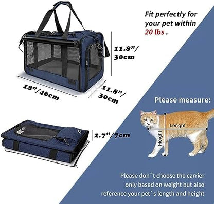 GAPZER Medium Cat Carrier Large Cat 15 lbs+ Soft Pet Car Cage Small Puppy - Image 3