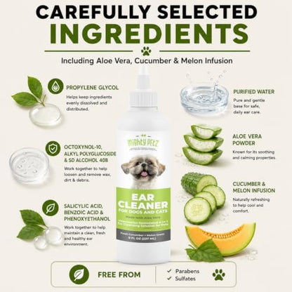 Mighty Petz Dog Ear Cleaner – Pet Ear Wash to Support Itchy, Infection Prone Ears, Yeast and Wax. Advanced & Gentle Otic Cleaning Solution. Ear Drops for Dogs and Cats - 8 oz - Image 6
