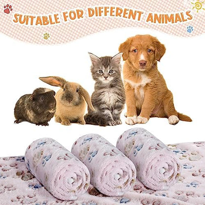 Tatuo 4 Pack Fleece Dog Blanket for Pet,Beige,24 x 16 Inch,Paw - Image 6