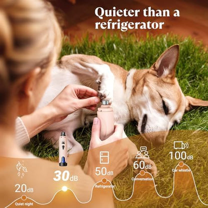 YABIFE Dog Nail Grinder, Dog Nail Trimmers and Clippers Kit, Super Quiet, Rechargeable, for Small Large Dogs Cats Toenail Claw Grooming,3 Speeds - Image 4
