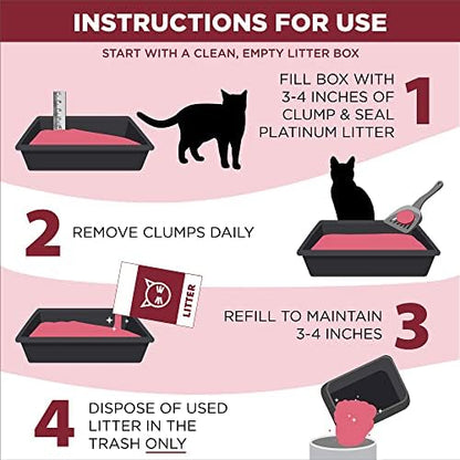 ARM & Hammer Clump & Seal Platinum Cat Litter, Multi-Cat Clumping Litter Forms Rock-Hard Clumps, Powerful Odor Eliminators with Baking Soda, 14-Day Odor Control, 18 lbs (Pack of 2) - Image 6
