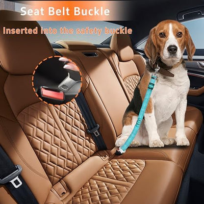 Seyezo Dog Car Seat Belt for Car, 2 Piece Set Retractable Dog Car Harness Adjustable Reflective Dog Seatbelt for Vehicle Headrests, Dog Safety Restraint Seatbelt Heavy Duty& High Elastics, Sky Blue - Image 4