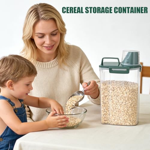 3 Lbs Pet Dog Food Storage Container for Bird Seed Rice Flour - Pine Green - Image 7