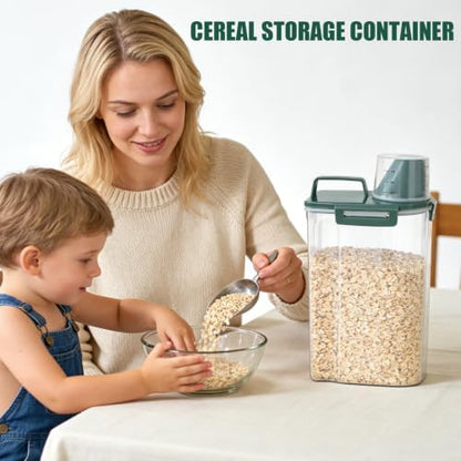 3 Lbs Pet Dog Food Storage Container for Bird Seed Rice Flour - Pine Green - Image 7
