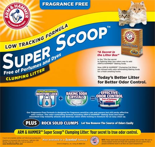 Arm & Hammer Super Scoop Litter, Unscented, 20 Lbs