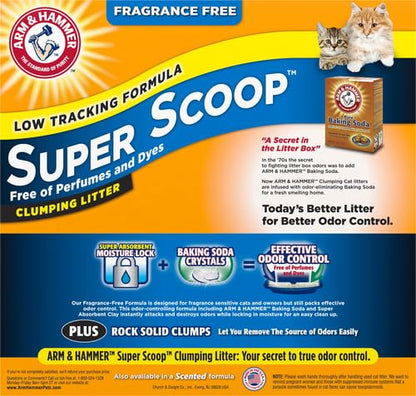 Arm & Hammer Super Scoop Litter, Unscented, 20 Lbs