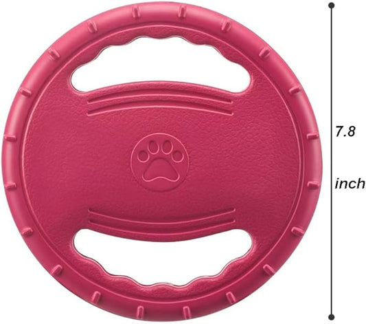1 Pack Dog Soft Flying Discs Interactive Training Toys, EVA Material Lightweight Pet Supplies, Floats in Water, Great for Beach and Pool (Magenta)